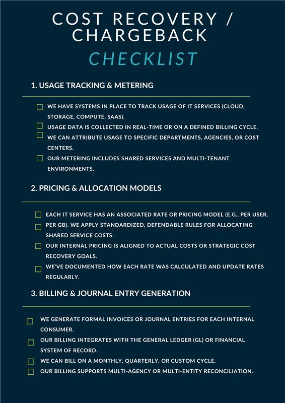 Cost Recovery Chargeback Checklist 1