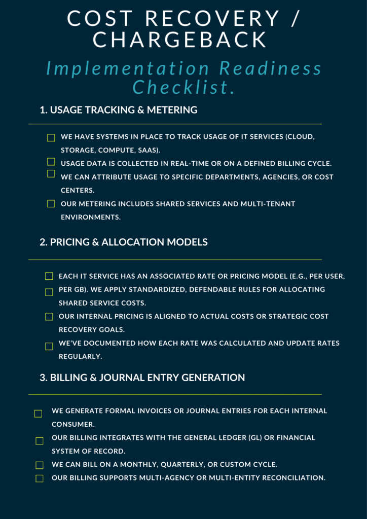 Cost Recovery Chargeback Implementation Readiness Checklistpdf 1