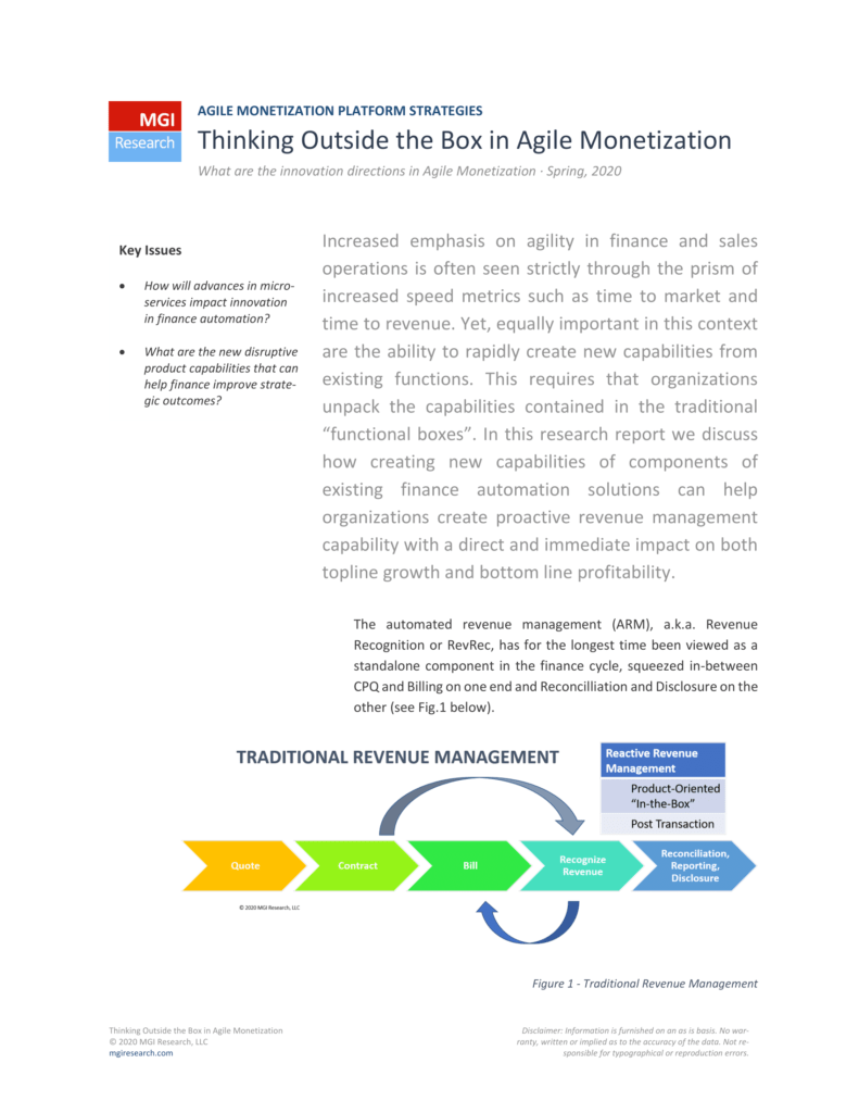 MGI Research Advanced Capabilities for Agile Monetization SPRING 2020 v1.3 1 1